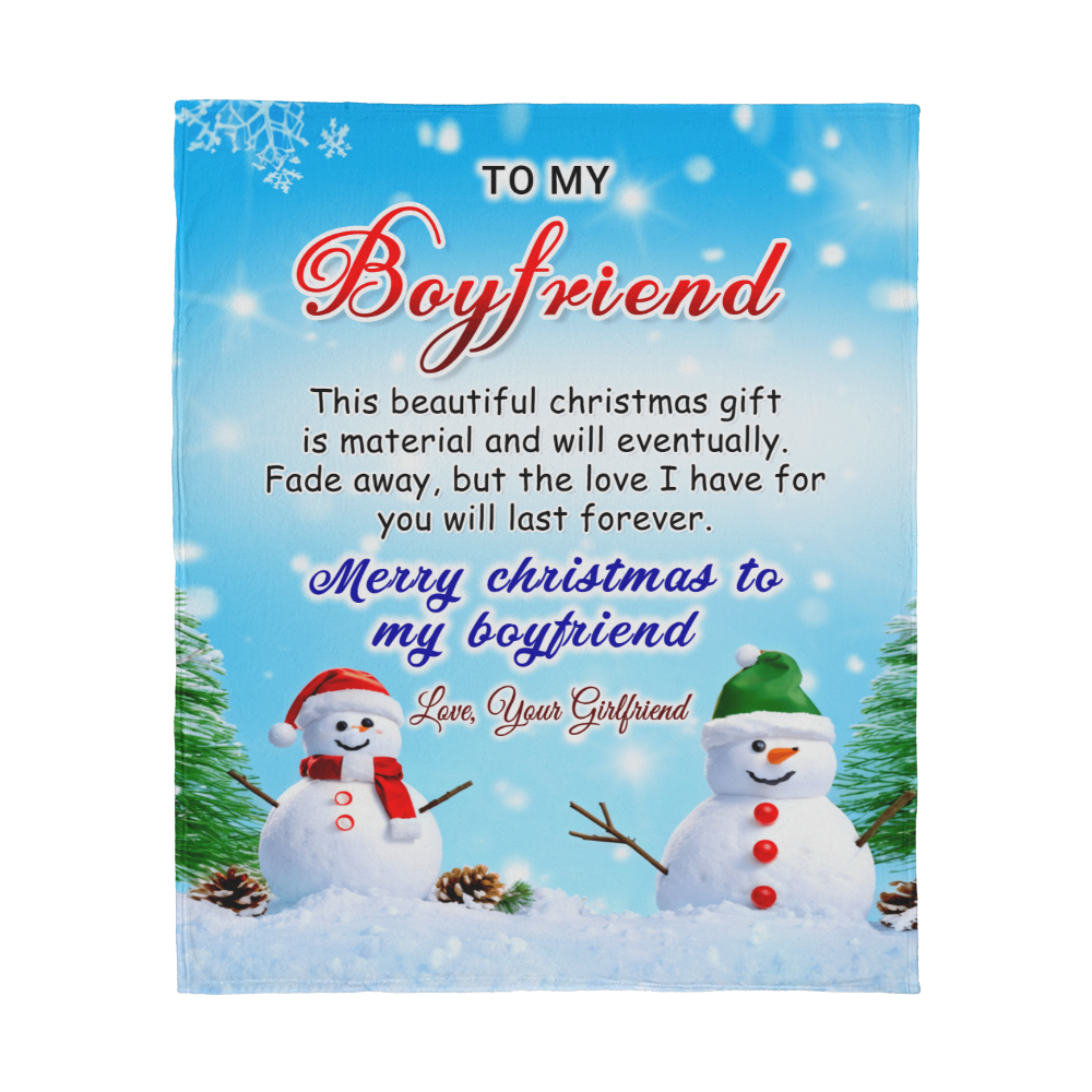 To My Boyfriend - Beautiful Christmas Gift - Jersey Fleece Blanket
