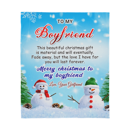 To My Boyfriend - Beautiful Christmas Gift - Jersey Fleece Blanket