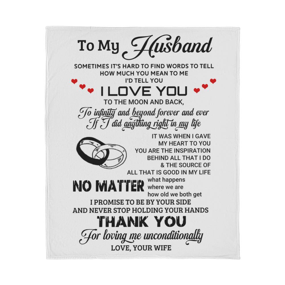 To My Husband - Best Anniversary Gift - Jersey Fleece Blanket