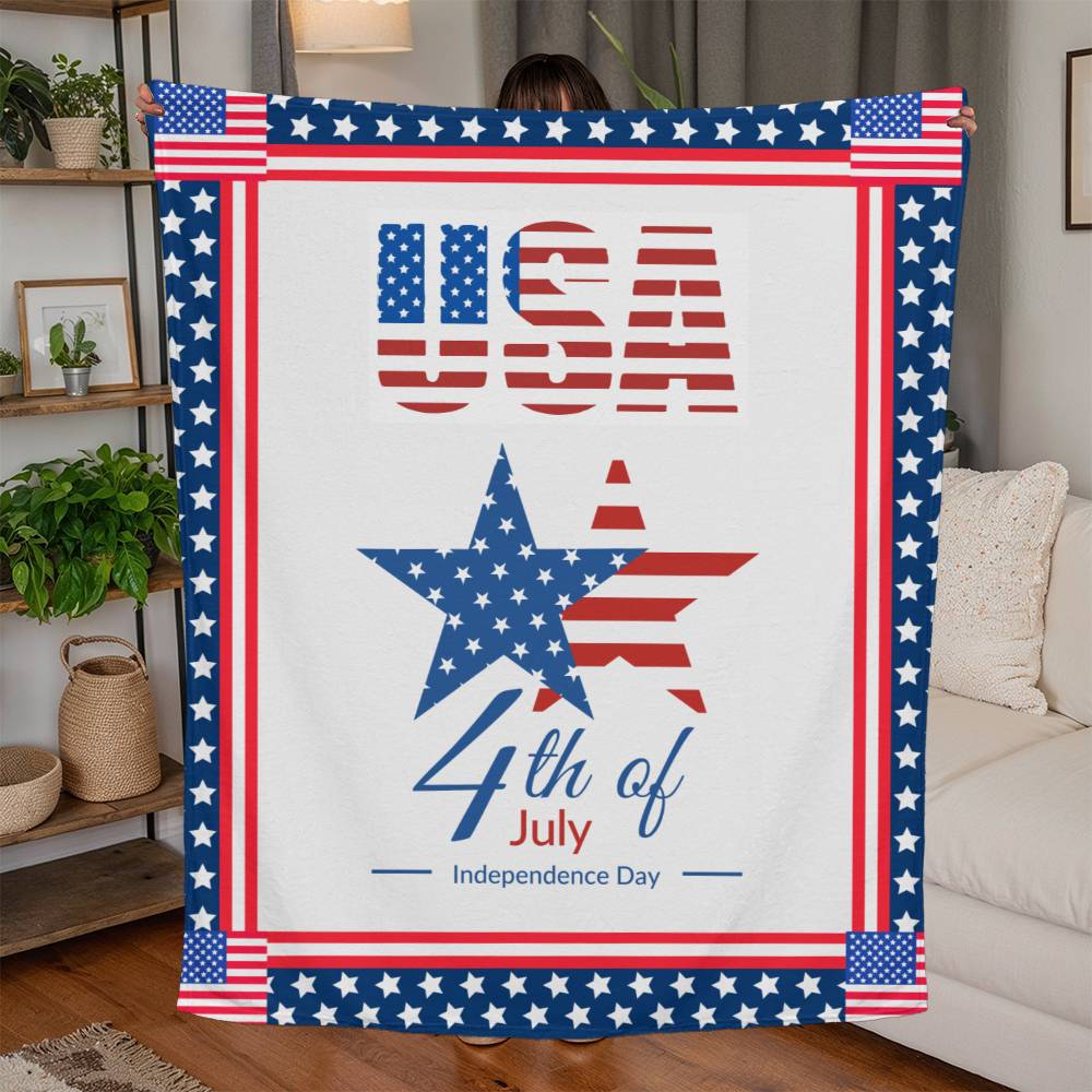 USA Independence Day  - 4th of July - Blanket - Jersey Fleece Blanket