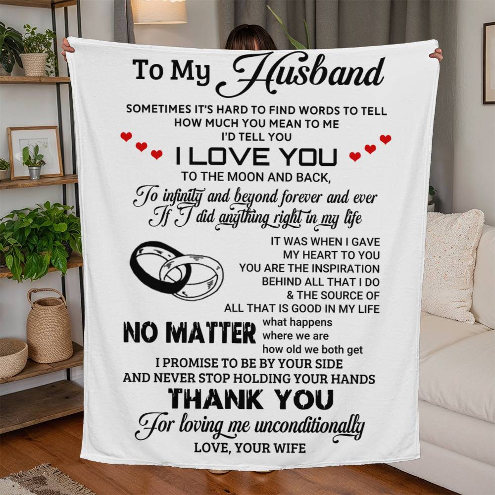 To My Husband - Best Anniversary Gift - Jersey Fleece Blanket