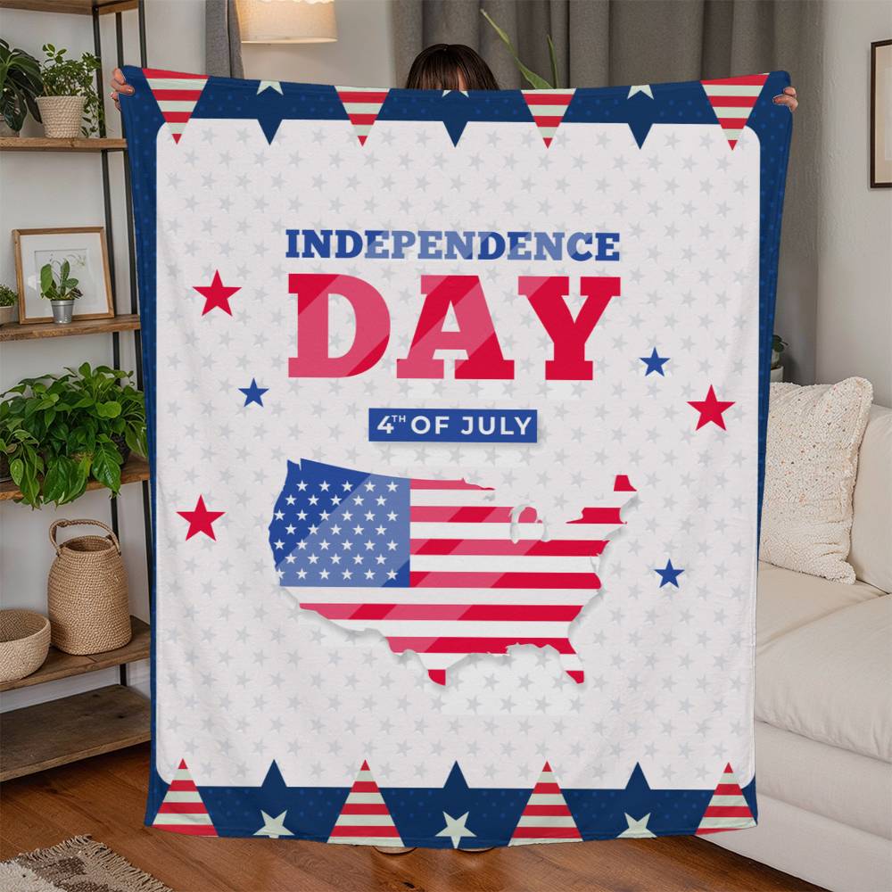 USA Independence Day - Blanket -Jersey Fleece Blanket