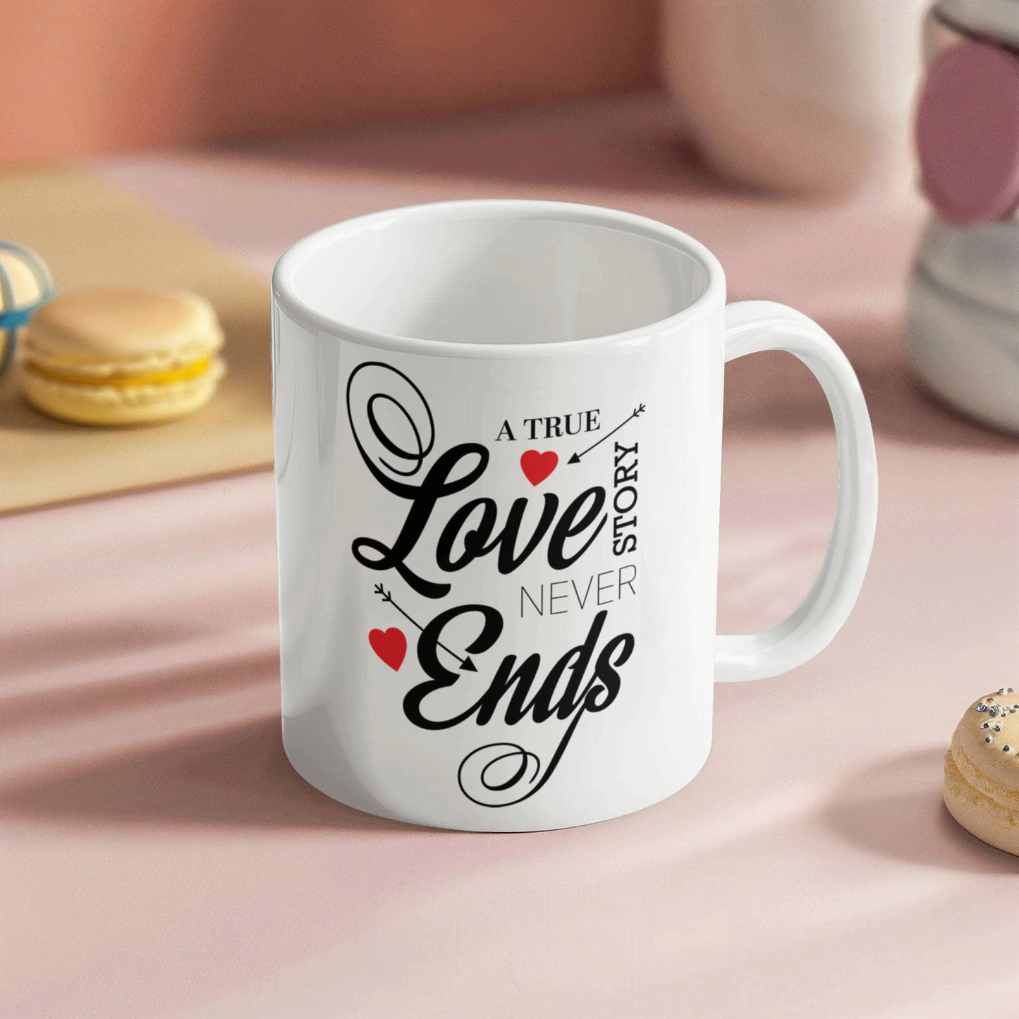 A True Love Story Never Ends - Valentine's Day Best Gift For - White Ceramic Mug