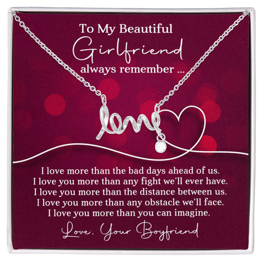 To My Beautiful Girlfriend - Always Remember - Best Gift for Scripted Love Necklace