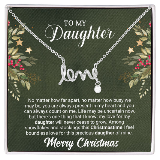 To My Daughter - Christmas Gift - Scripted Love Necklace