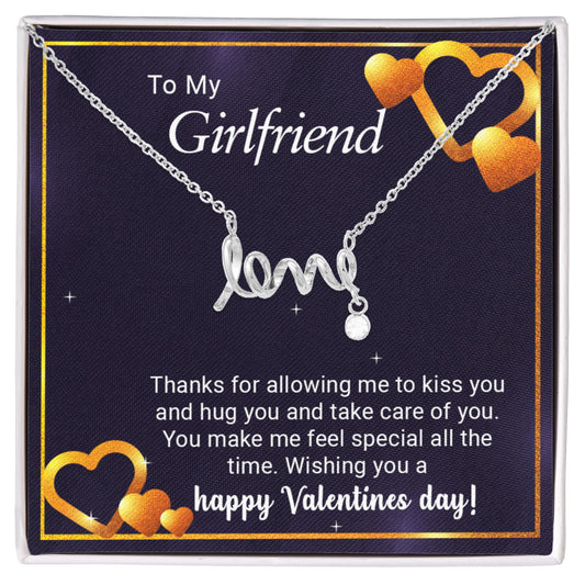 To My Girlfriend - Best Gift For Valentine - Scripted Love Necklace