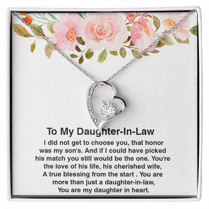 To My Daughter In Law Gift, Amazing Daughter In Law Gift, Forever Love Necklace with On Demand Message Card