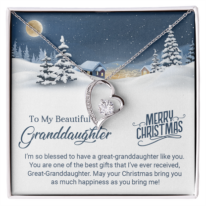 To My Beautiful Granddaughter - Christmas Gift - Forever Love Necklace