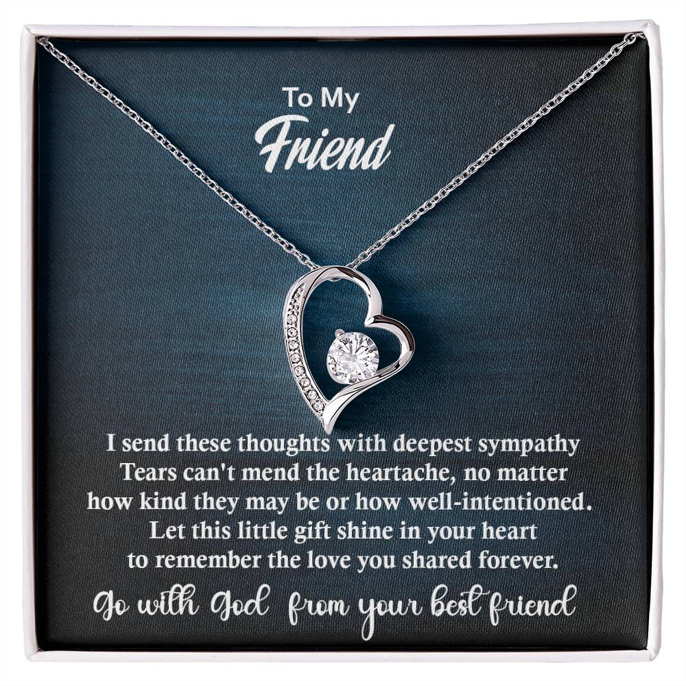 Gift For Best Friend, Excellent Gift For Friend, Forever Love Necklace with On Demand Message Card Gift For Friend