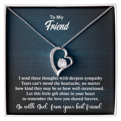 Gift For Best Friend, Excellent Gift For Friend, Forever Love Necklace with On Demand Message Card Gift For Friend