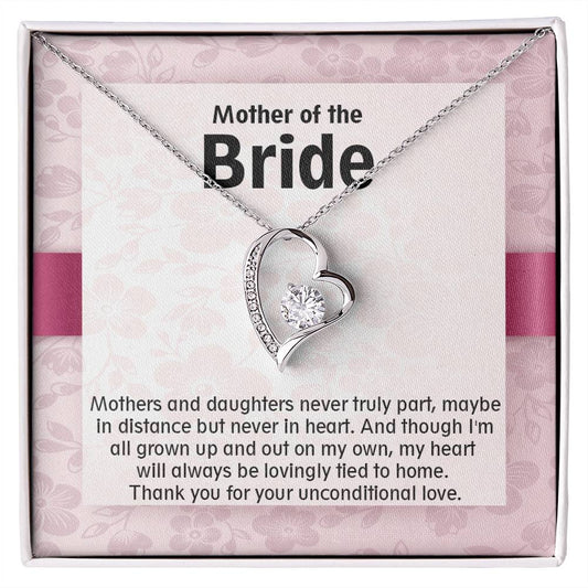 Beautiful gift For Mother of the Bride, Forever Love Necklace with On Demand Message Card