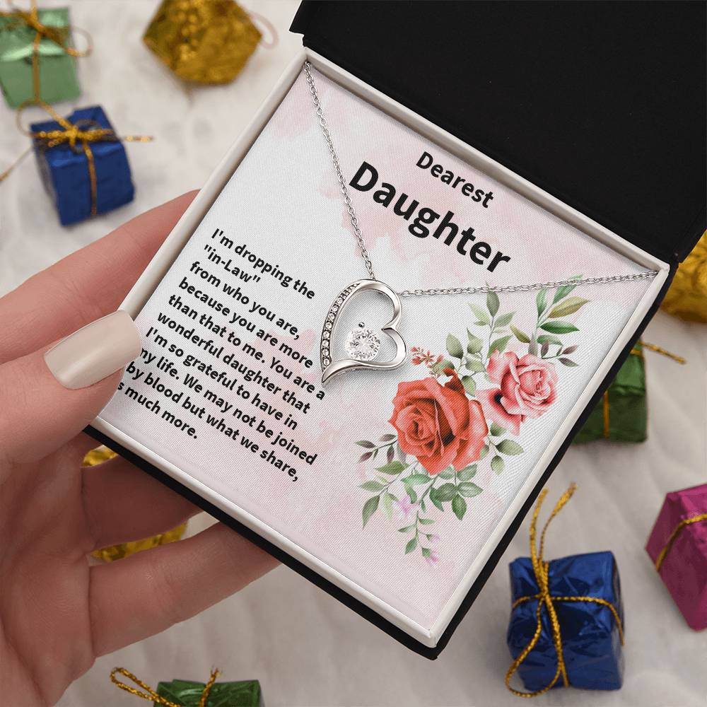 Excellent Gift for Daughter, Amazing Gift for Daughter, Catalog image Forever Love Necklace with On Demand Message Card