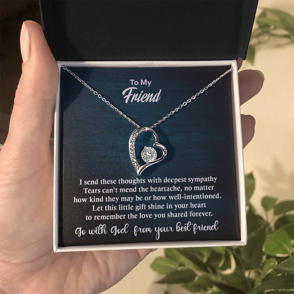 Gift For Best Friend, Excellent Gift For Friend, Forever Love Necklace with On Demand Message Card Gift For Friend