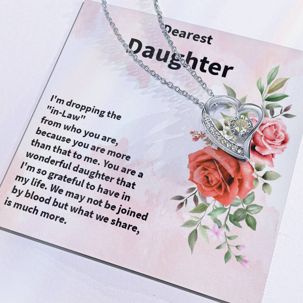 Excellent Gift for Daughter, Amazing Gift for Daughter, Catalog image Forever Love Necklace with On Demand Message Card