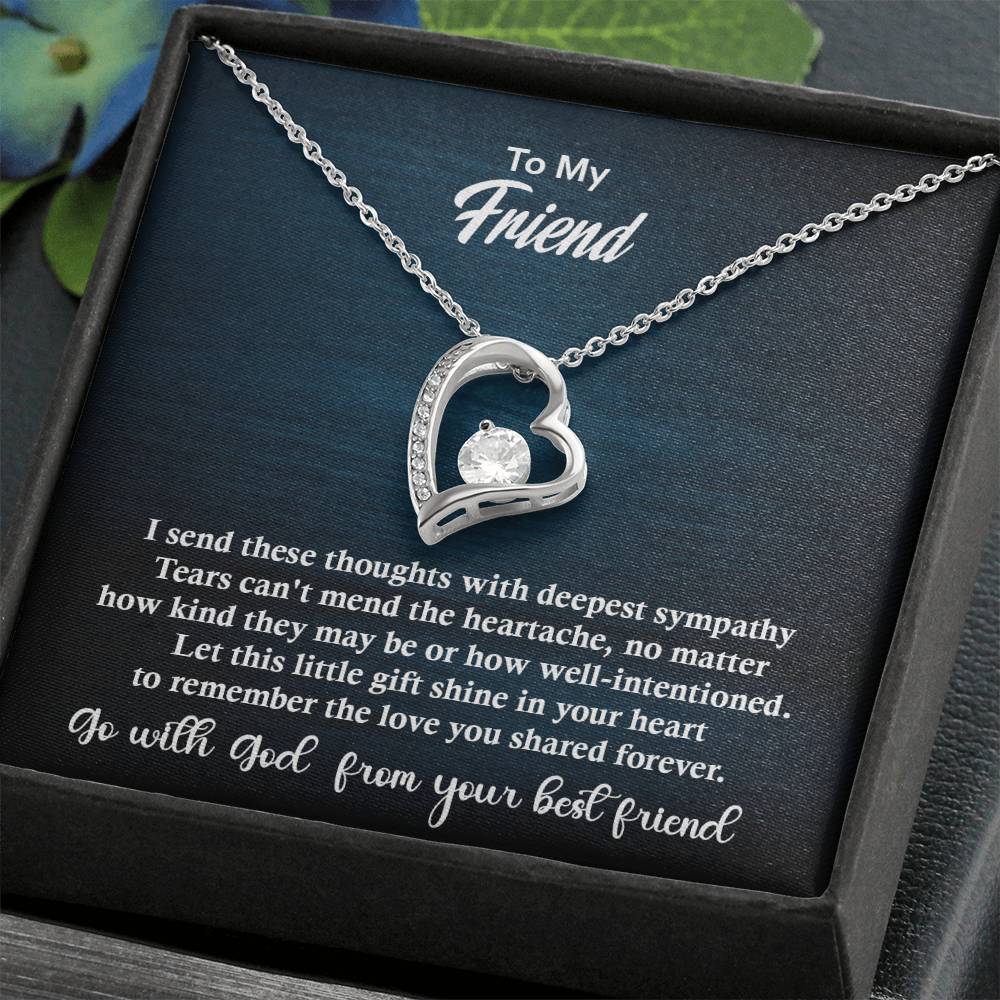 Gift For Best Friend, Excellent Gift For Friend, Forever Love Necklace with On Demand Message Card Gift For Friend