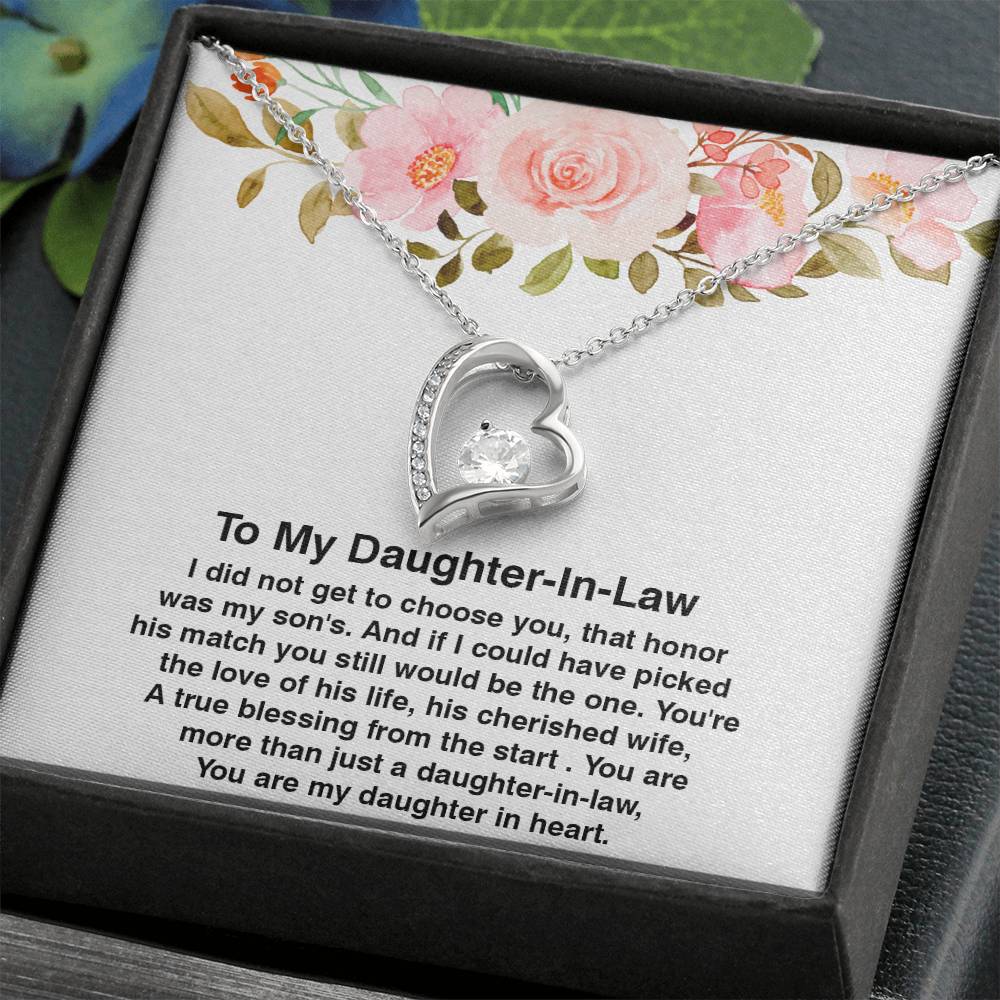 To My Daughter In Law Gift, Amazing Daughter In Law Gift, Forever Love Necklace with On Demand Message Card