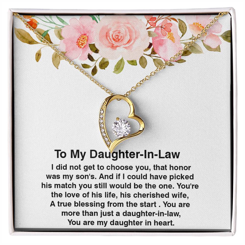 To My Daughter In Law Gift, Amazing Daughter In Law Gift, Forever Love Necklace with On Demand Message Card