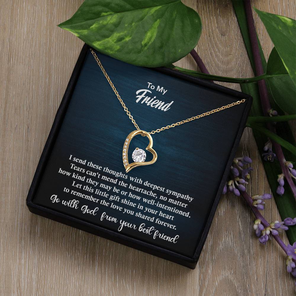 Gift For Best Friend, Excellent Gift For Friend, Forever Love Necklace with On Demand Message Card Gift For Friend