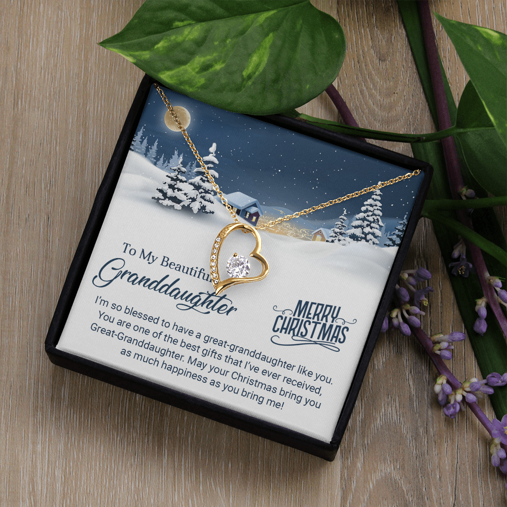 To My Beautiful Granddaughter - Christmas Gift - Forever Love Necklace