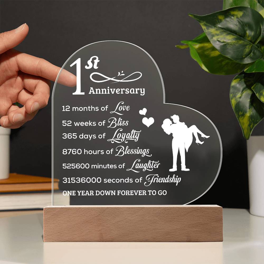 Best Anniversary Gift - Acrylic Heart Plaque