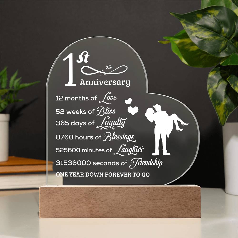 Best Anniversary Gift - Acrylic Heart Plaque