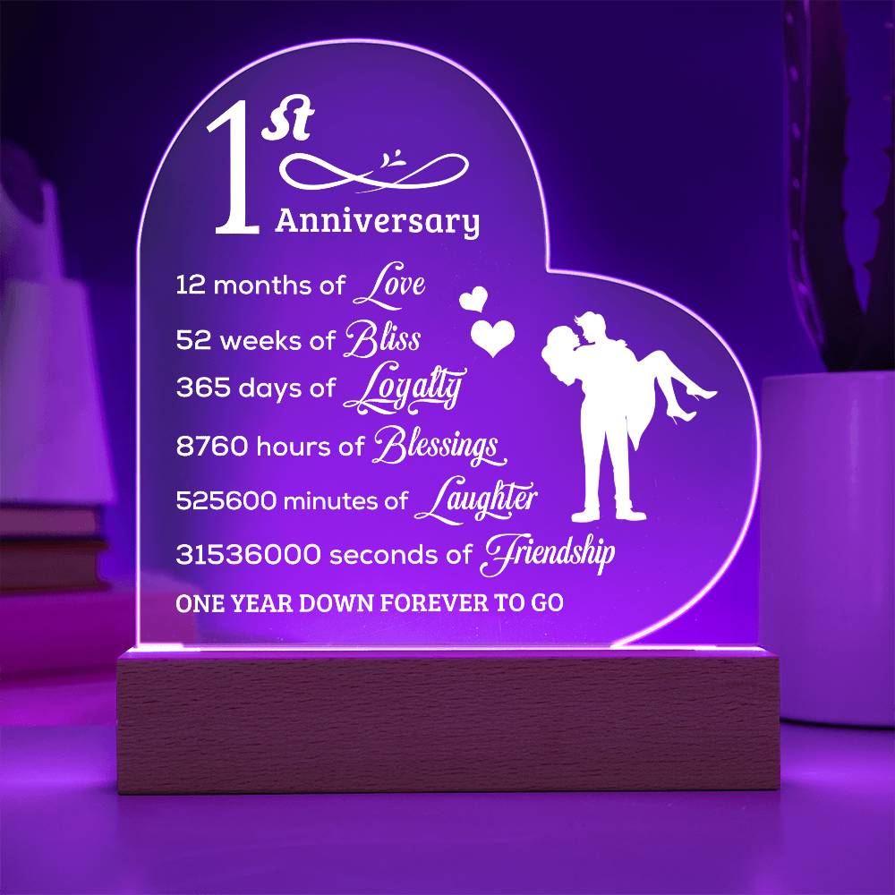 Best Anniversary Gift - Acrylic Heart Plaque