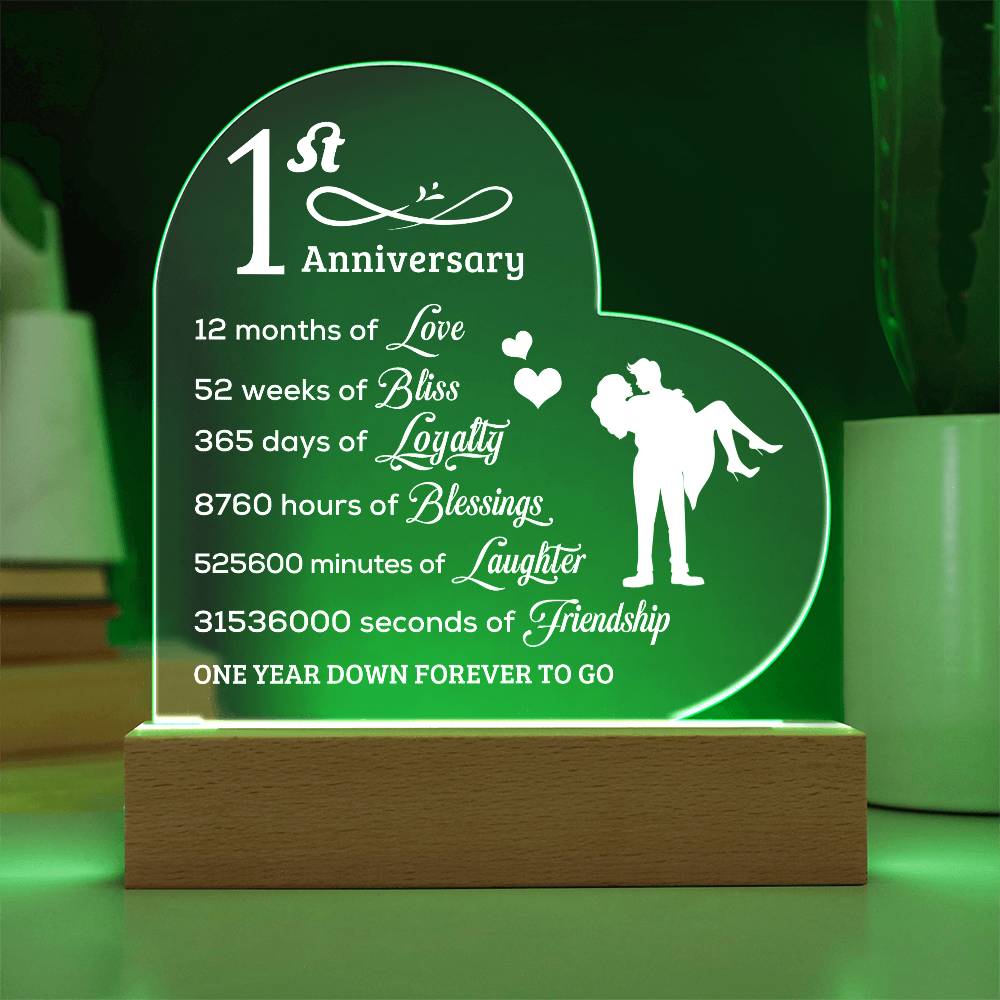 Best Anniversary Gift - Acrylic Heart Plaque