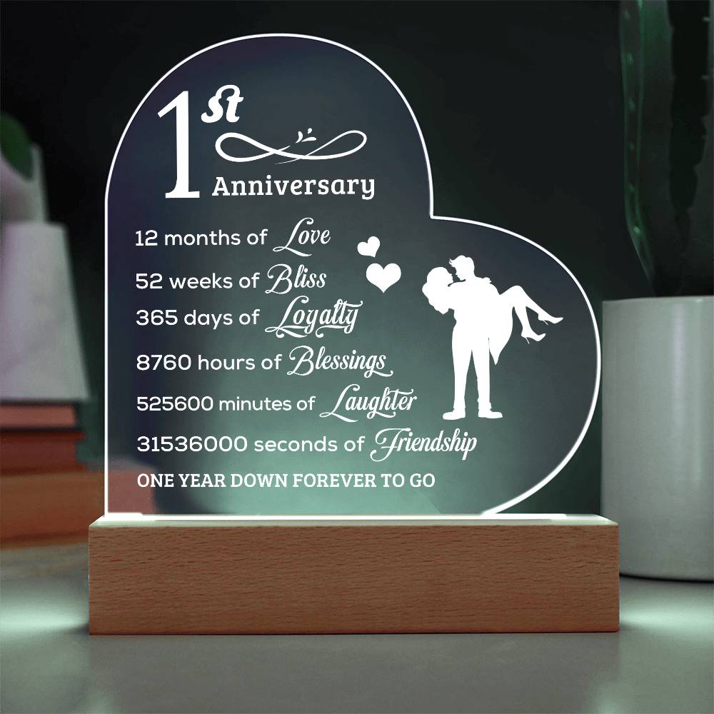 Best Anniversary Gift - Acrylic Heart Plaque