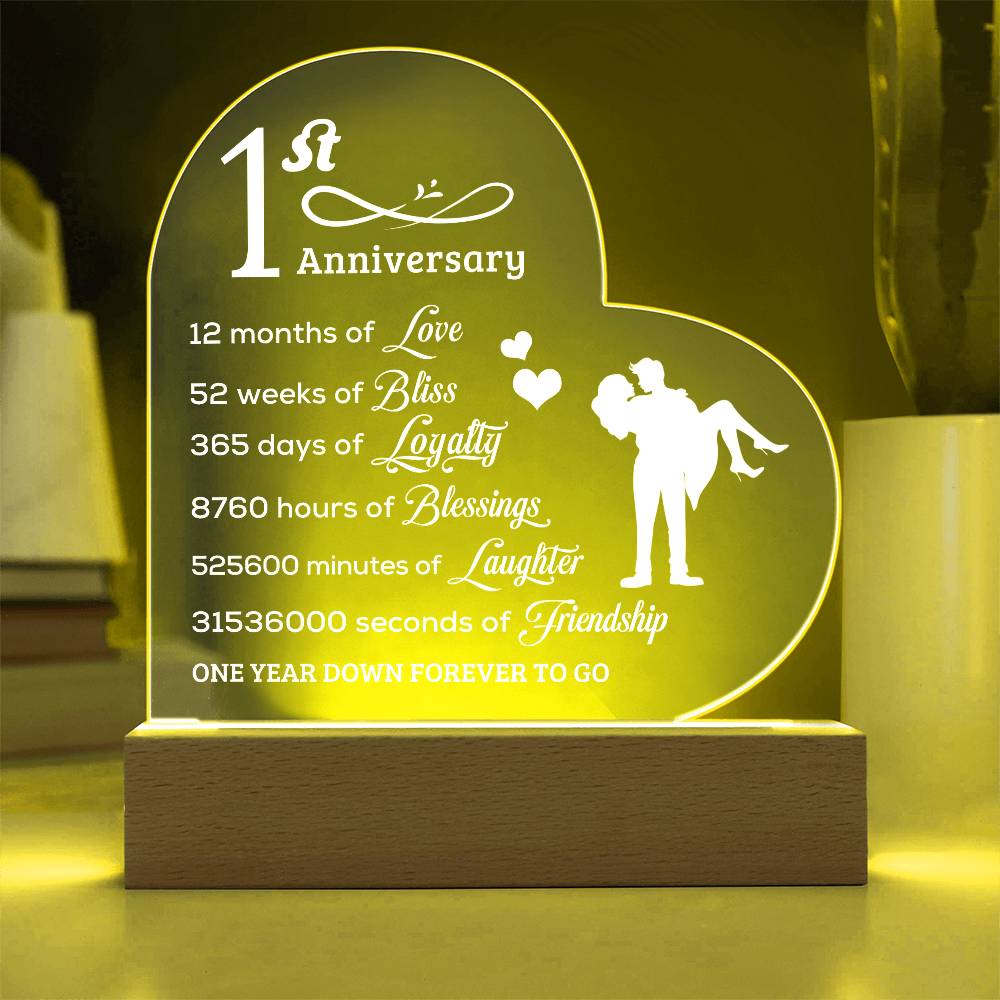 Best Anniversary Gift - Acrylic Heart Plaque