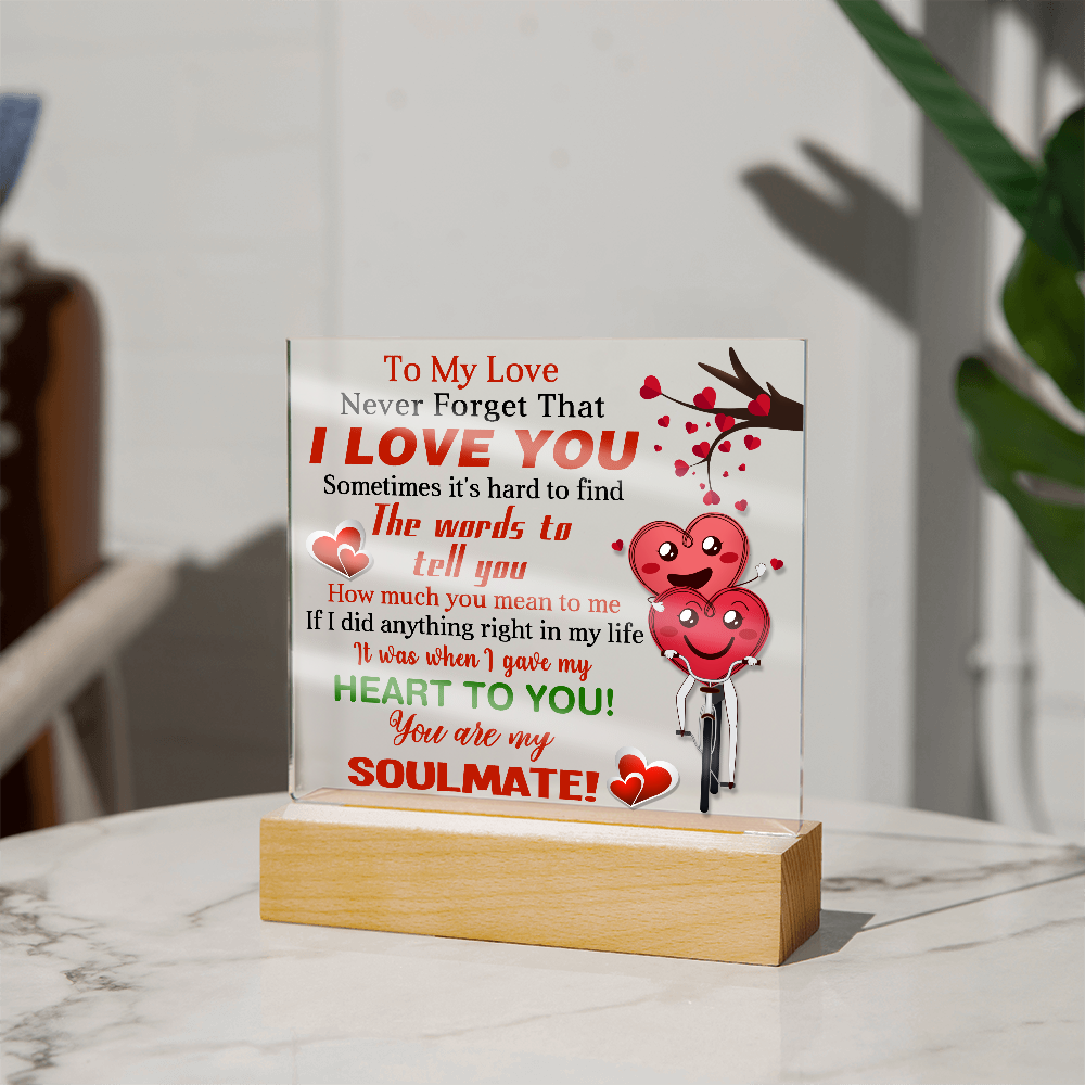 To My Love, Never Forget That, I Love You - Valentine's Day Best Gift For Soulmate - Acrylic Square Plaque