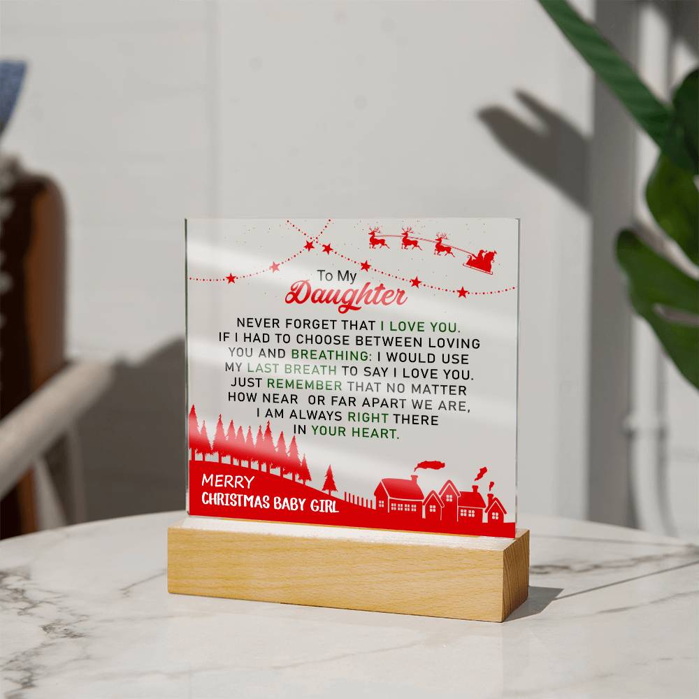 To My Daughter - Best Gift for Christmas - Acrylic Square Plaque