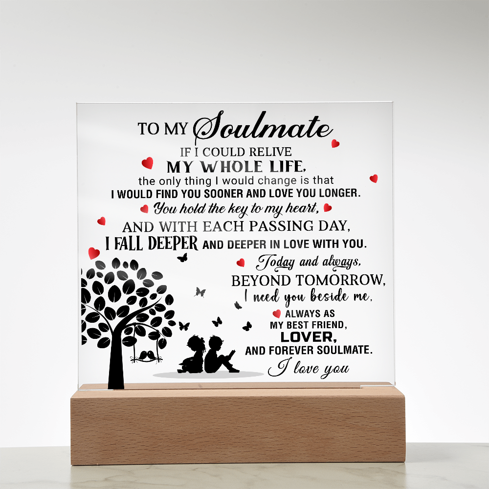 To My Soulmate - I Love You - Best Gift For Valentine's Day - Acrylic Square Plaque