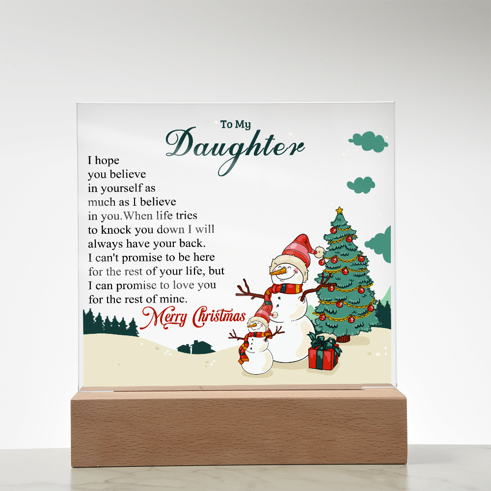 To My Daughter - Best Gift for Christmas - Acrylic Square Plaque