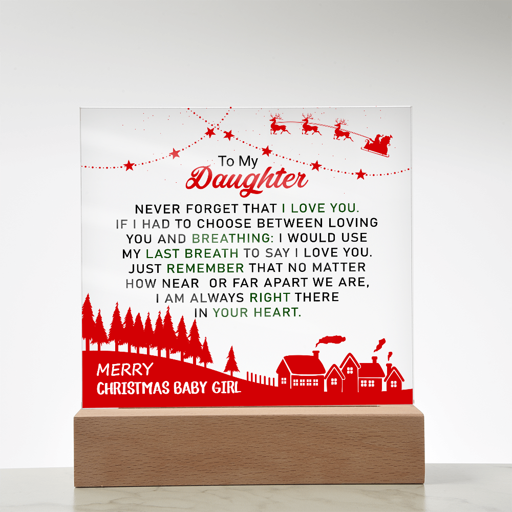 To My Daughter - Best Gift for Christmas - Acrylic Square Plaque