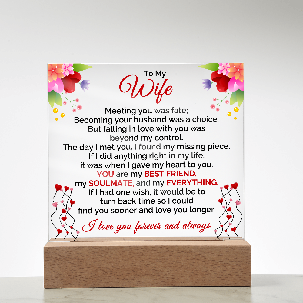 To My Wife, I Love You, Forever & Always - Valentine's Day Best Gift - Acrylic Square Plaque