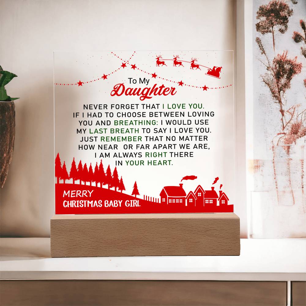 To My Daughter - Best Gift for Christmas - Acrylic Square Plaque