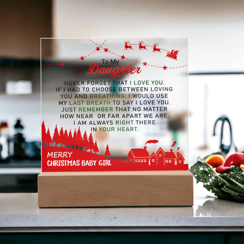 To My Daughter - Best Gift for Christmas - Acrylic Square Plaque