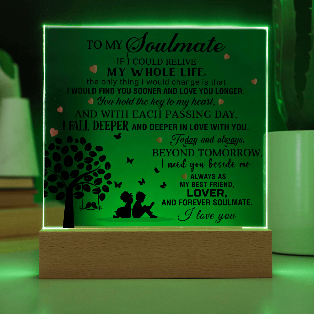 To My Soulmate - I Love You - Best Gift For Valentine's Day - Acrylic Square Plaque