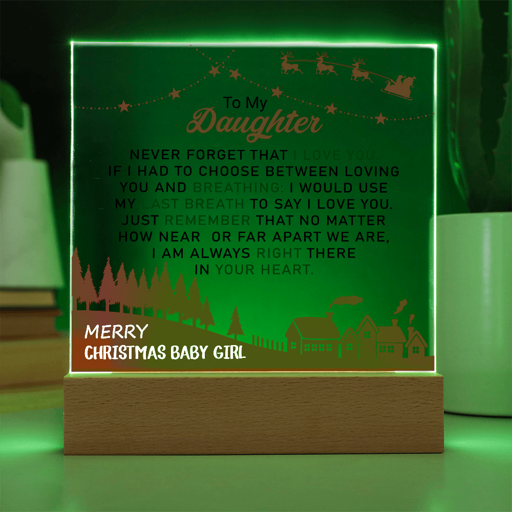 To My Daughter - Best Gift for Christmas - Acrylic Square Plaque