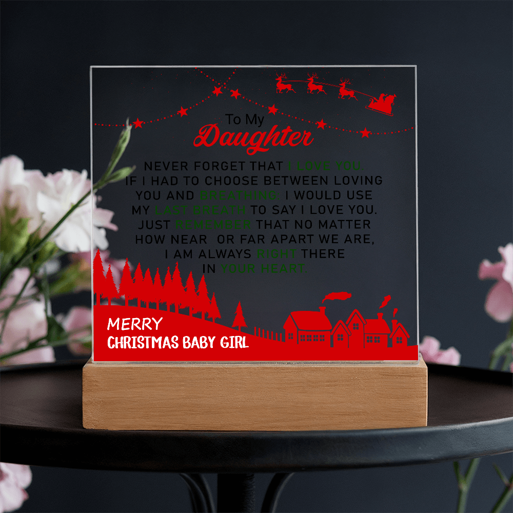 To My Daughter - Best Gift for Christmas - Acrylic Square Plaque